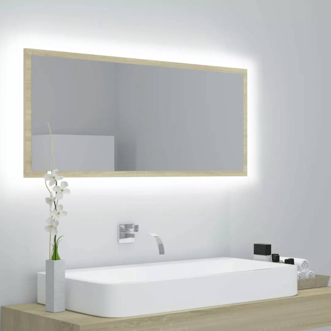 Led-badspiegel Sonoma-eiche 100x8,5x37 Cm Spanplatte günstig online kaufen