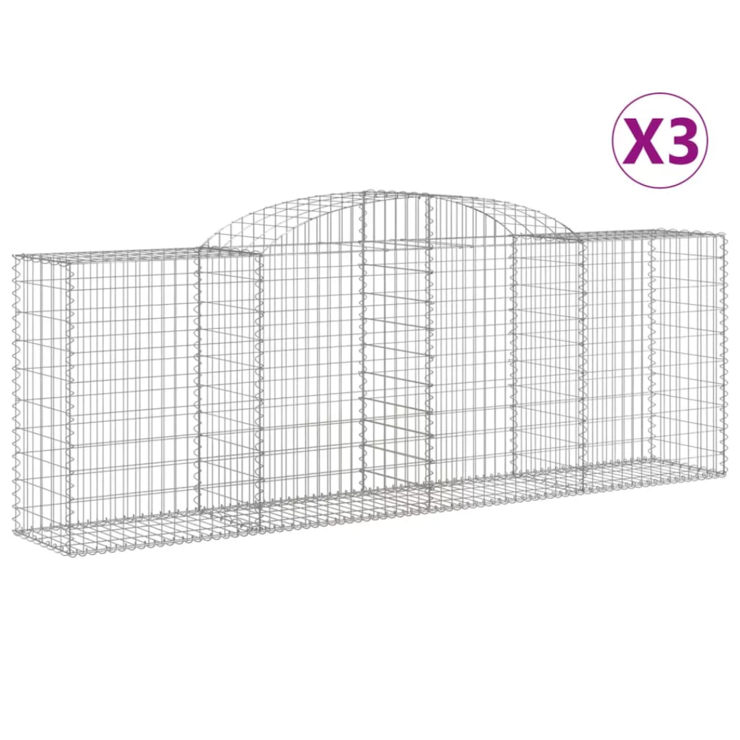 Vidaxl Gabionen Mit Hochbogen 3 Stk. 300x50x100/120cm Verzinktes Eisen günstig online kaufen