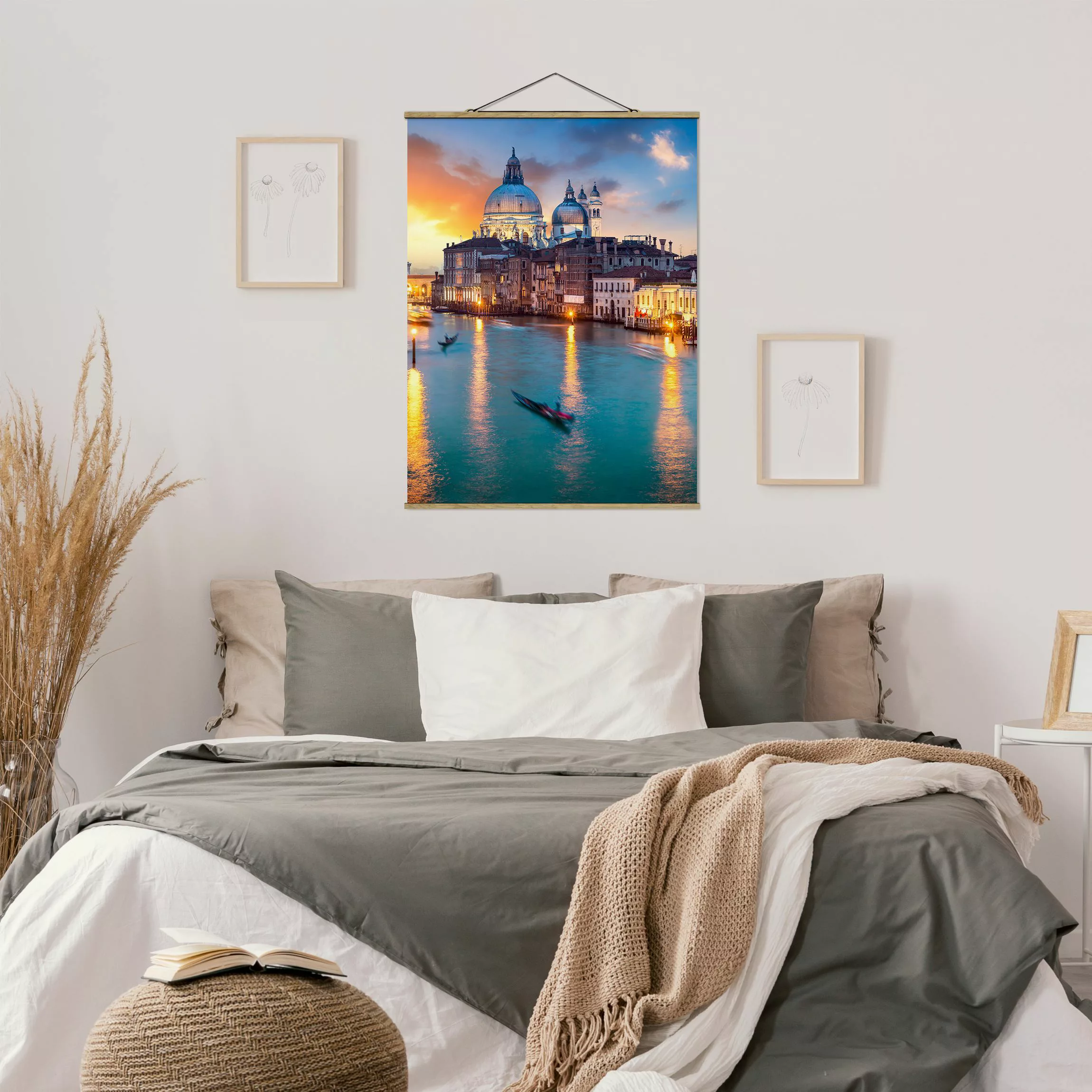 Stoffbild mit Posterleisten Sunset in Venice günstig online kaufen