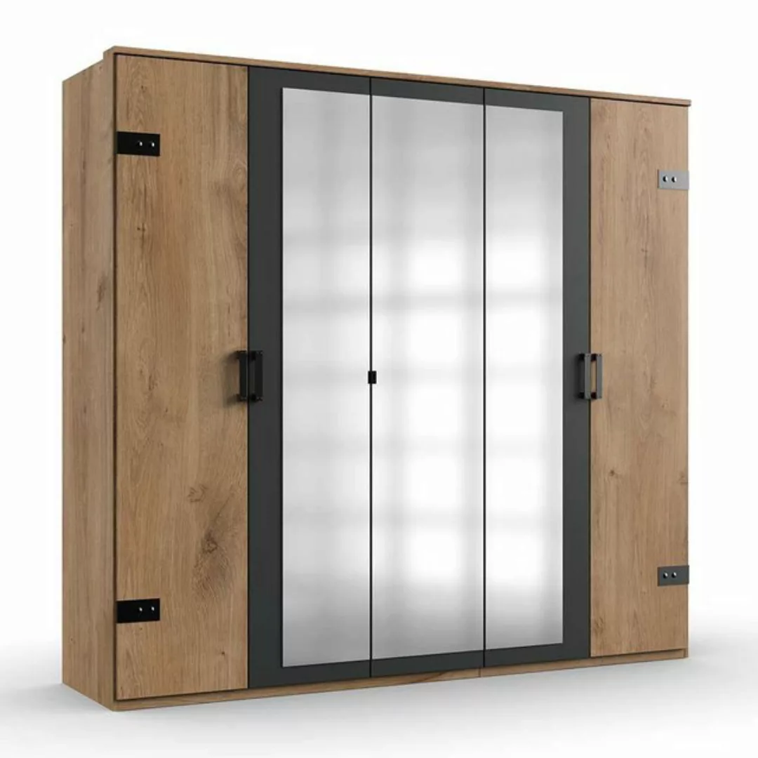 Pharao24 Kleiderschrank Isiola mit LED Beleuchtung günstig online kaufen