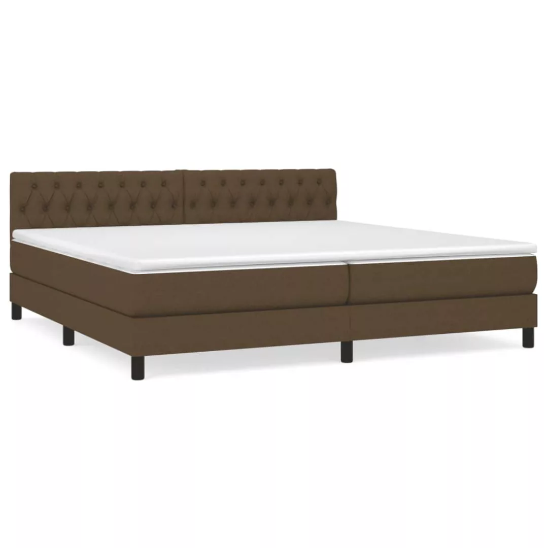 Vidaxl Boxspringbett Mit Matratze Dunkelbraun 200x200 Cm Stoff günstig online kaufen