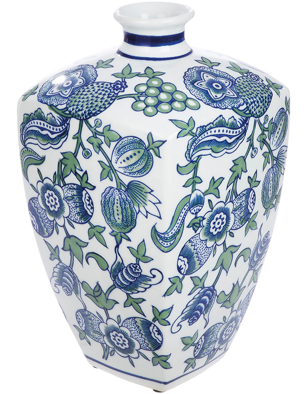 GILDE Dekovase "Vase Fayencen, eckig, aus Keramik, Höhe ca. 31 cm", (1 St.) günstig online kaufen