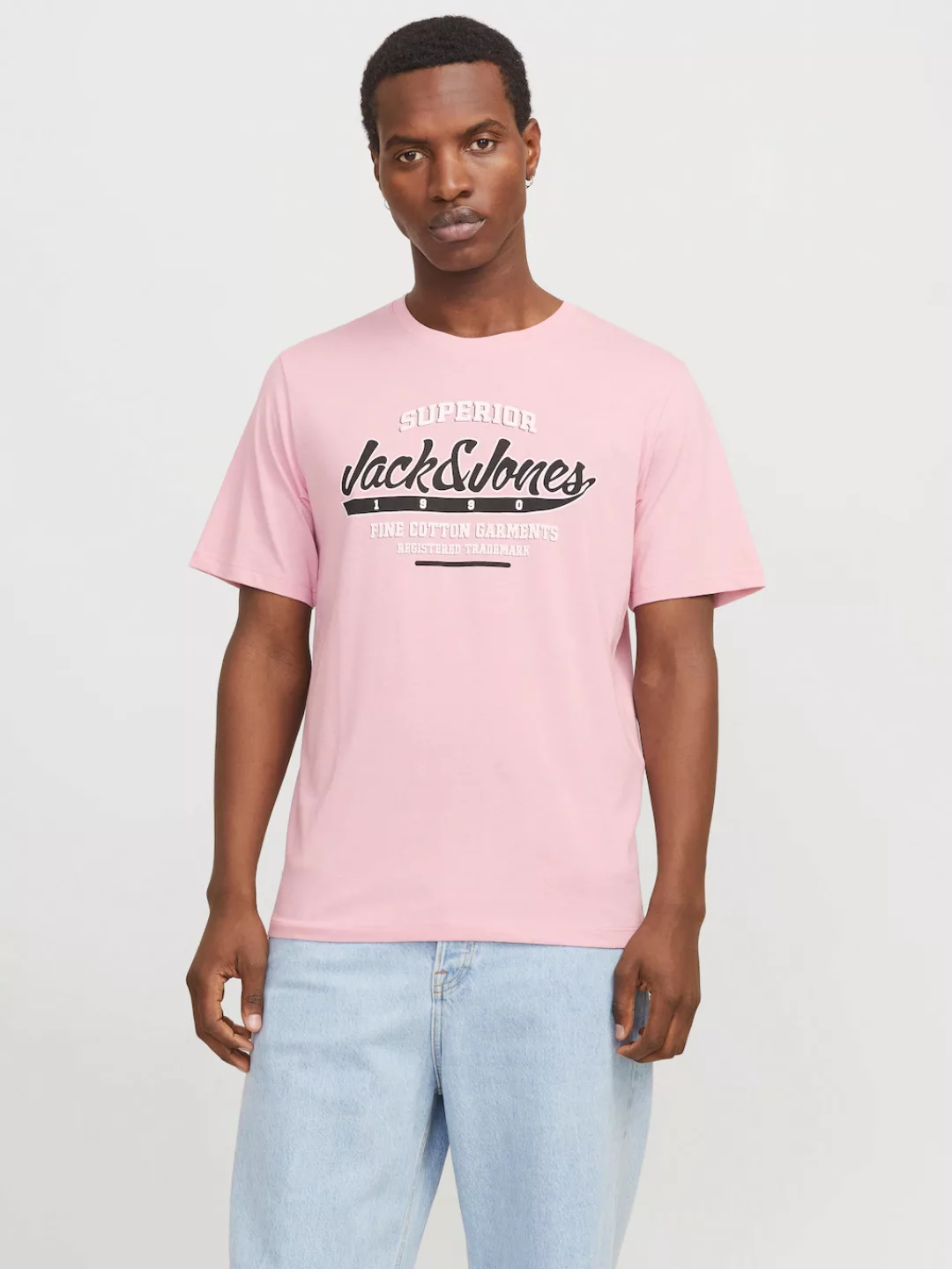 Jack & Jones Rundhalsshirt "JJELOGO TEE SS O-NECK 2 COL SS25 SN", mit Logo günstig online kaufen