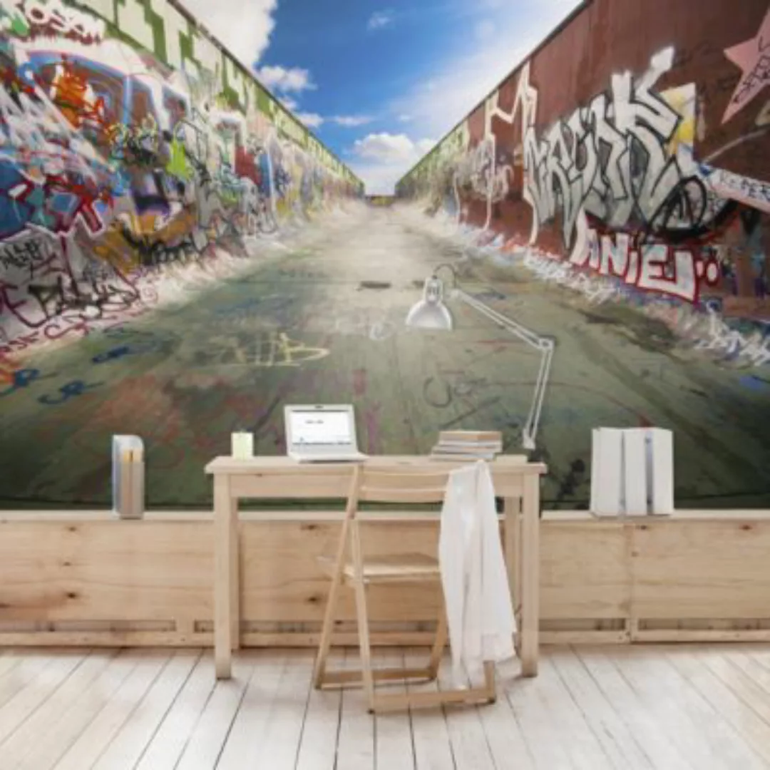 Bilderwelten Kindertapete Skate Graffiti blau Gr. 432 x 290 günstig online kaufen