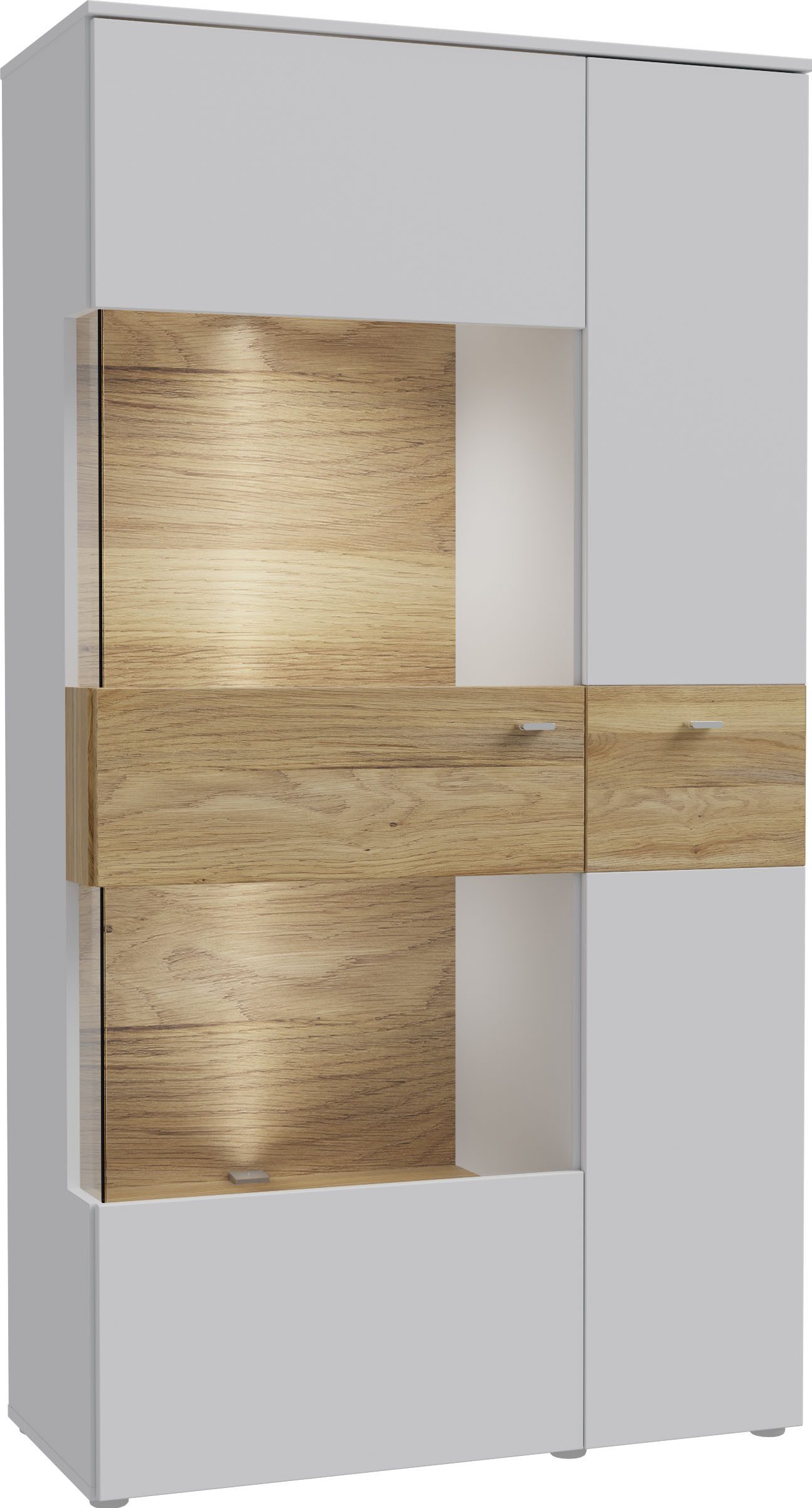 FORTE Vitrine "Como", Highboard, LED Beleuchtung Einlegeböden, Glastüre, So günstig online kaufen