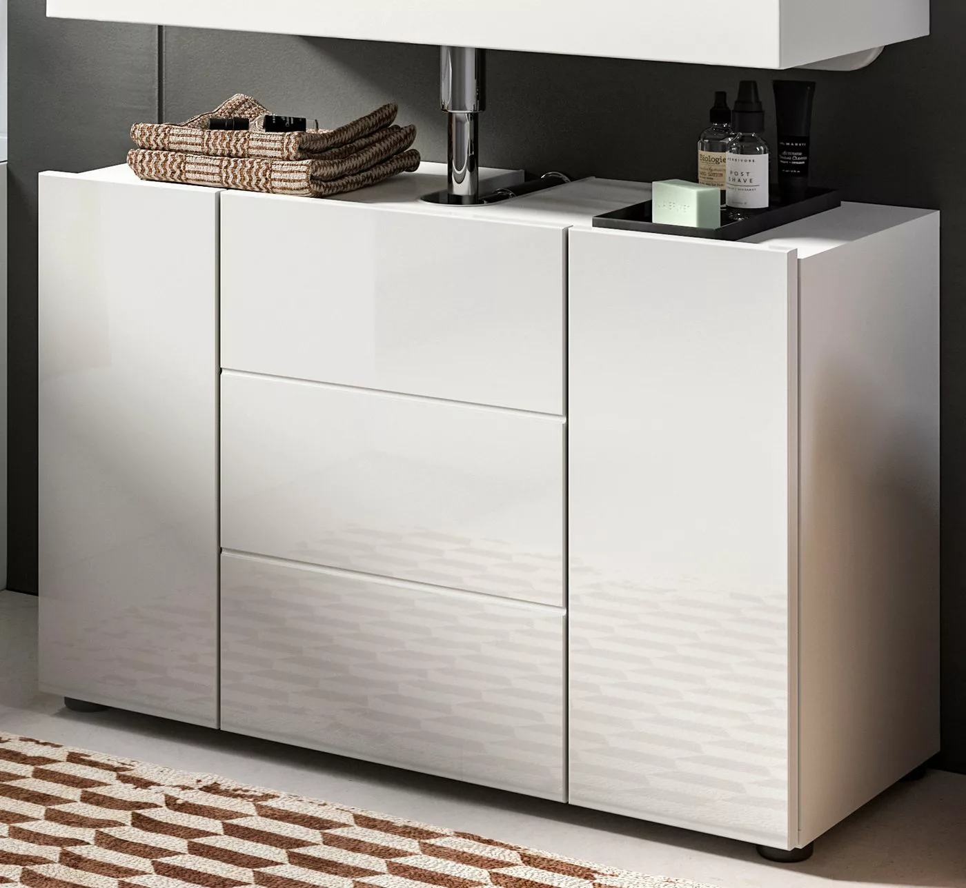 Inn.Furn Waschbeckenunterschrank Larik (Badschrank in weiß, Breite 80 cm) H günstig online kaufen