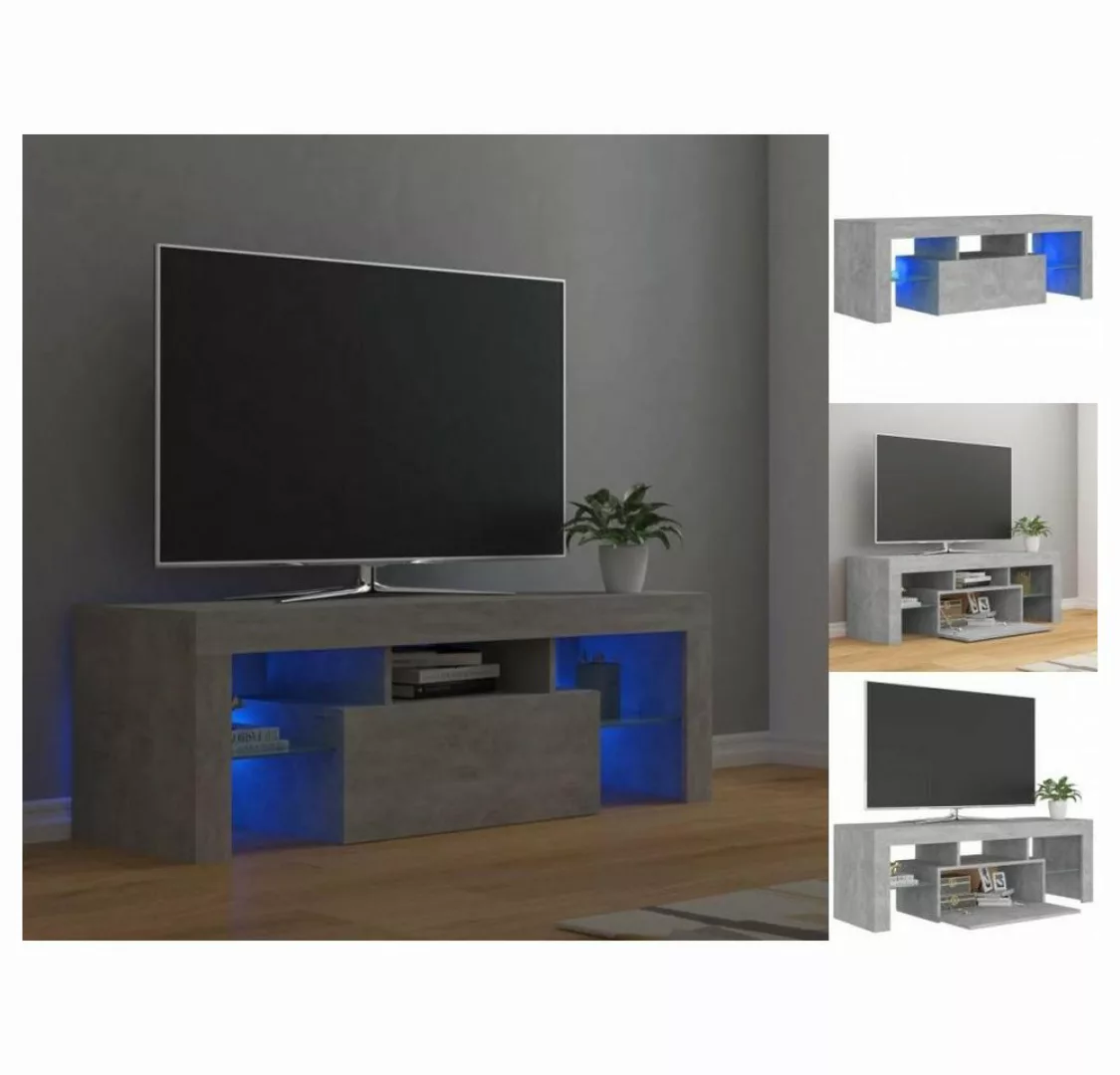 vidaXL TV-Schrank TV-Schrank mit LED-Leuchten Betongrau 120x35x40 cm Lowboa günstig online kaufen