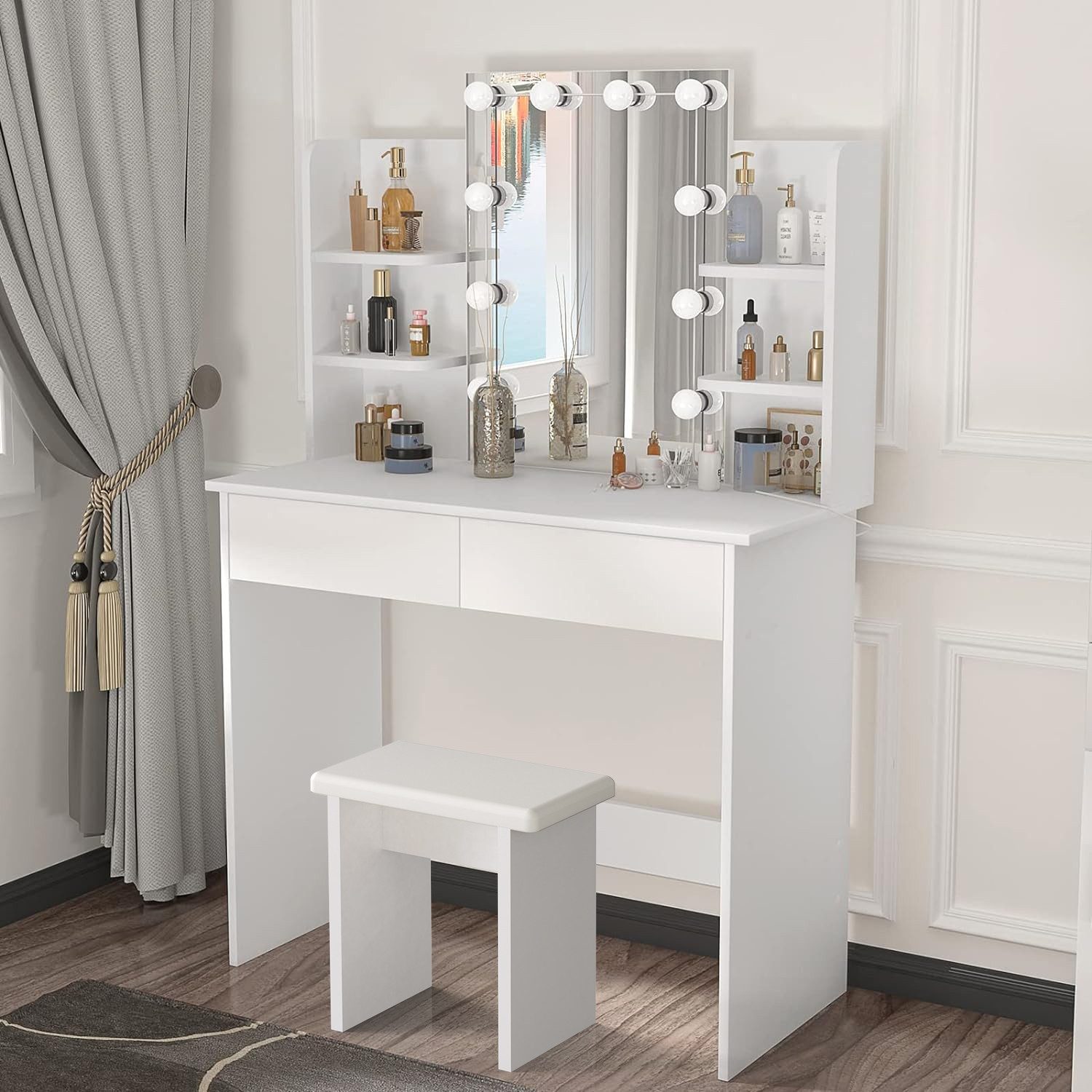 WILGOON Schminktisch Kosmetiktisch mit LED-Beleuchtung, 40x90x135 günstig online kaufen