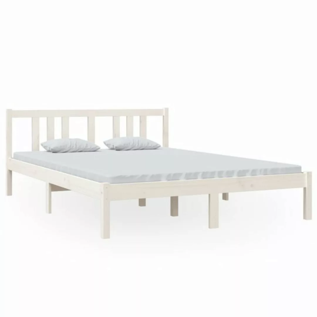 furnicato Bett Massivholzbett Weiß 140x200 cm günstig online kaufen