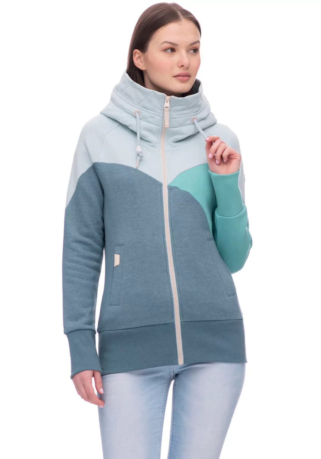 Ragwear Kapuzensweatjacke "Sweatshirt CHELLI ZIP", hochschließender Kragen günstig online kaufen