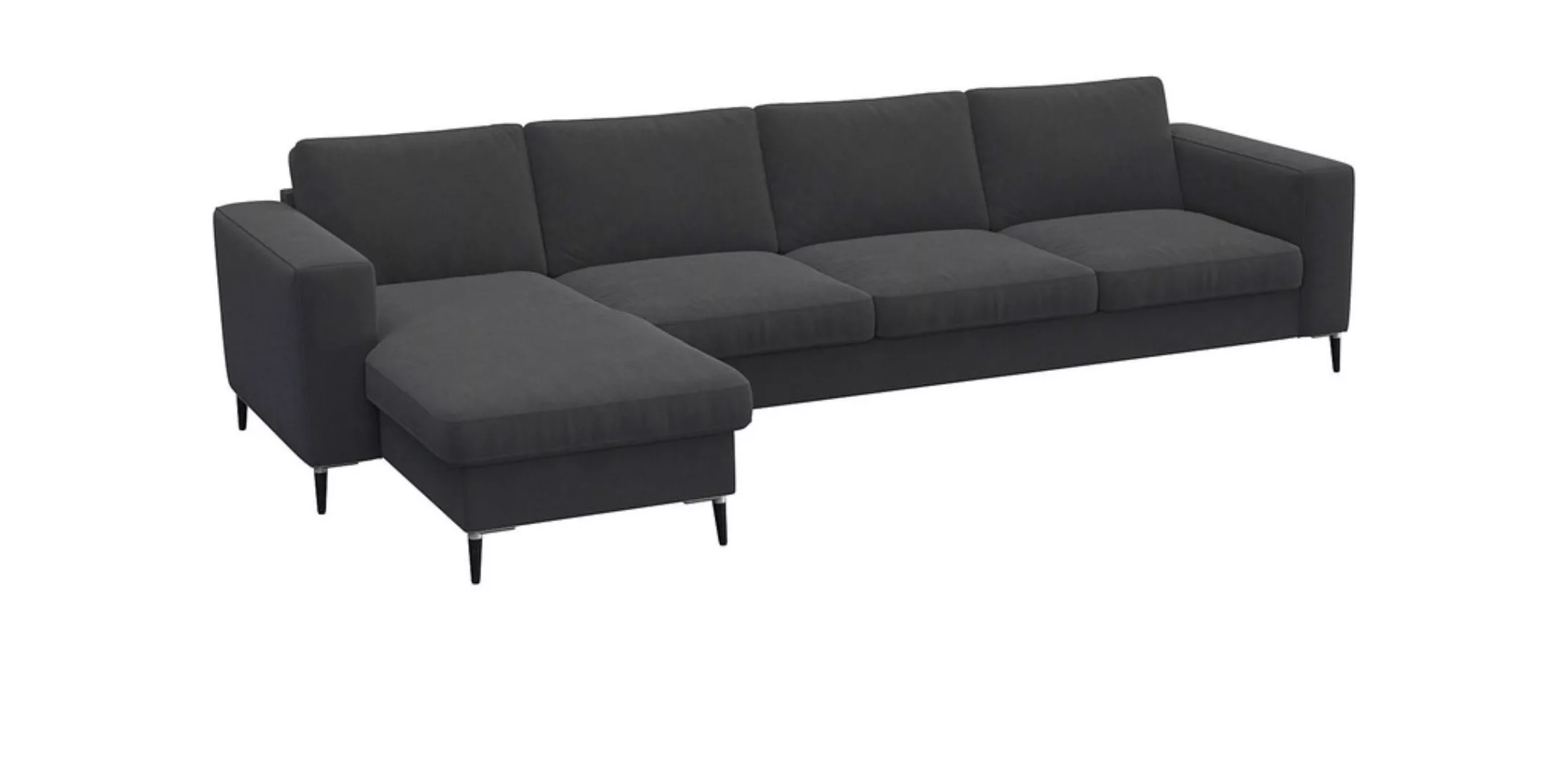 FLEXLUX Ecksofa »Fiore, L-Form«, breite Armlehnen, Kaltschaum, Füße Alu+sch günstig online kaufen