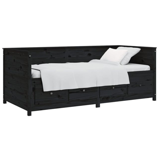 vidaXL Gästebett Tagesbett Gästebett Schwarz 100x200 cm Massivholz Kiefer B günstig online kaufen