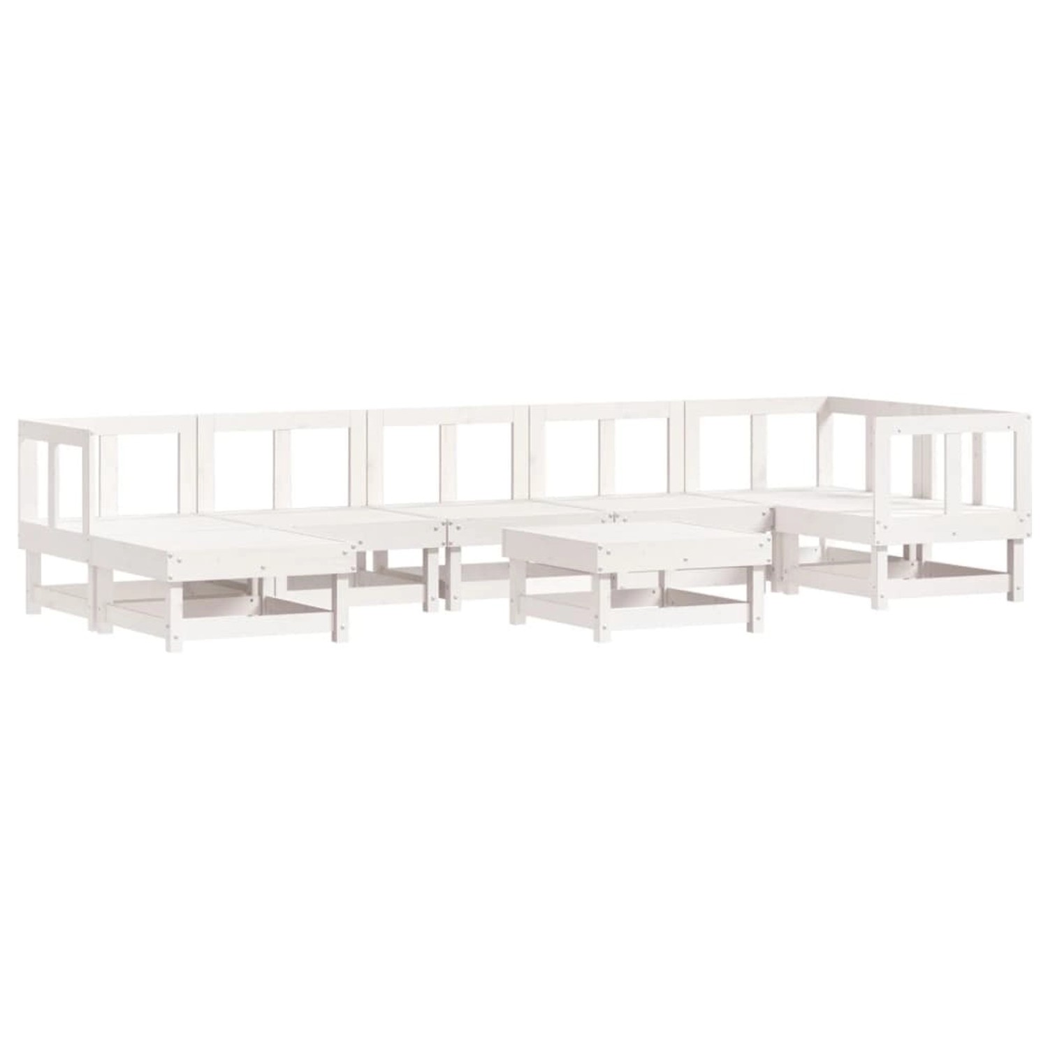 vidaXL 8-Tlg Garten-Lounge-Set Weiß Massivholz Kiefer 3186278 günstig online kaufen