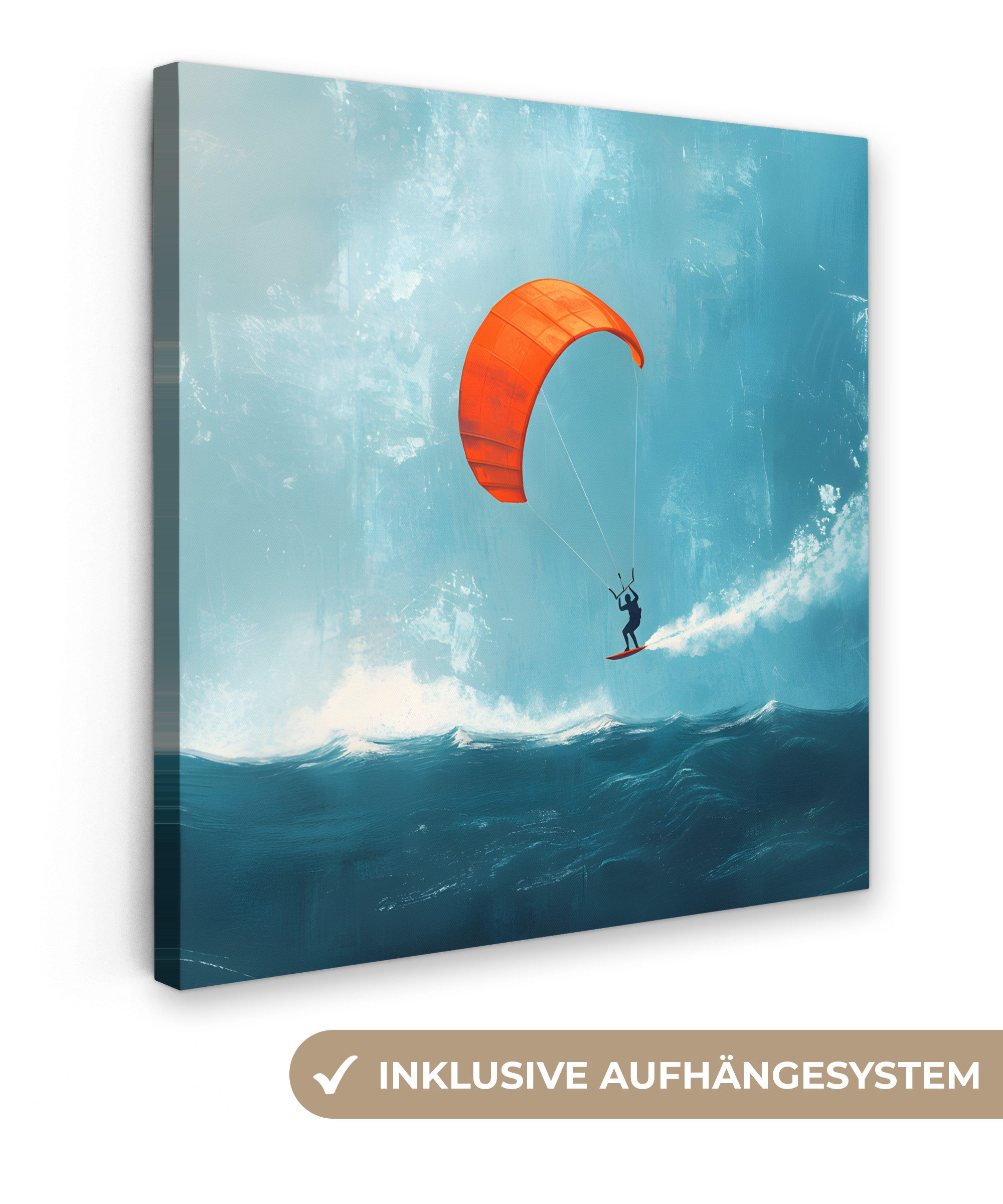 OneMillionCanvasses® Leinwandbild Kitesurfer - Orange - günstig online kaufen