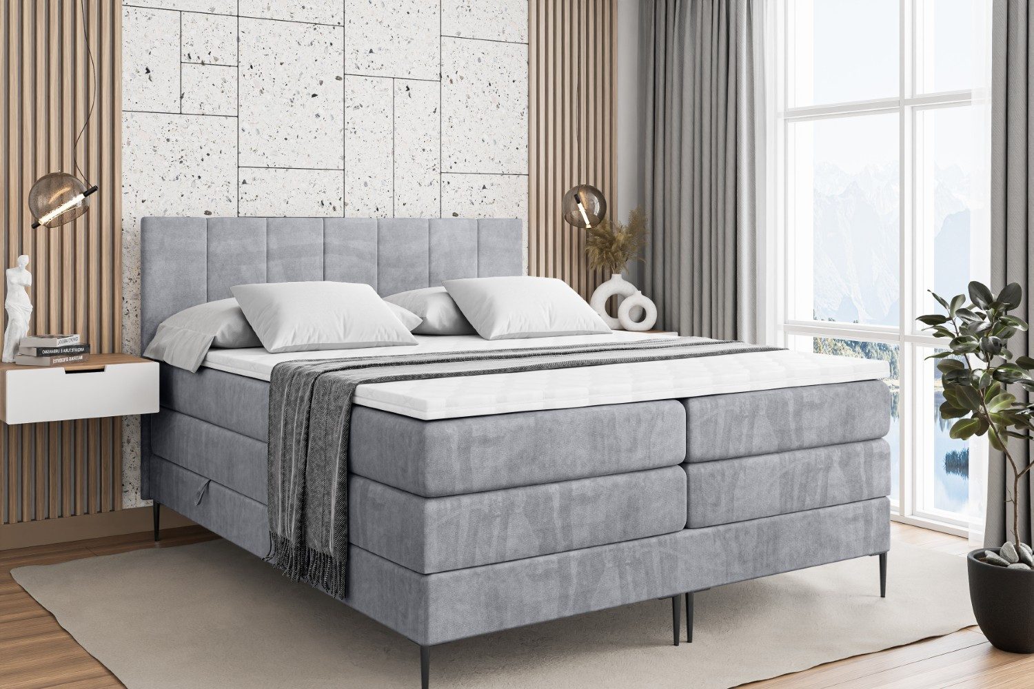 ALTDECOR Boxspringbett MOETI-F KING (Multipocket-Matratze H4, günstig online kaufen