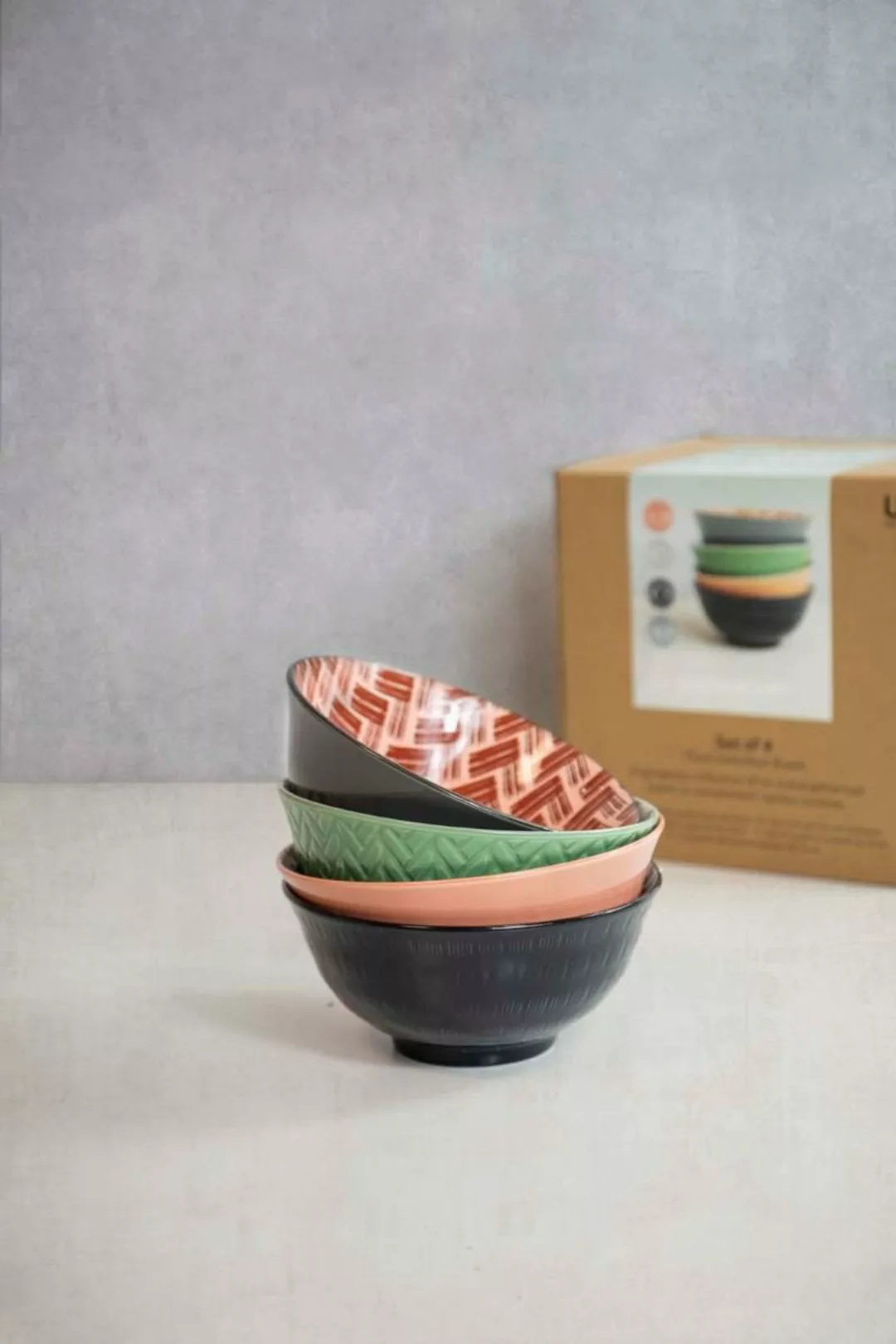 KitchenCraft Schüsseln, Schalen & Platten Bowl Pattern 15 cm Set4 günstig online kaufen