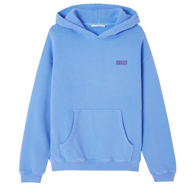 American Vintage Hoodie Kapuzenpullover IZUBIRD aus Baumwolle in Blau günstig online kaufen