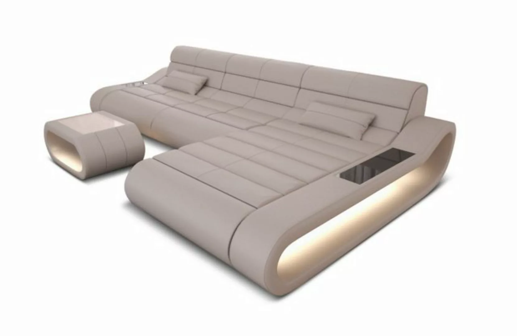 Sofa Dreams Ecksofa Ledercouch Ledersofa Concept L Form lang Sofa Leder, Co günstig online kaufen