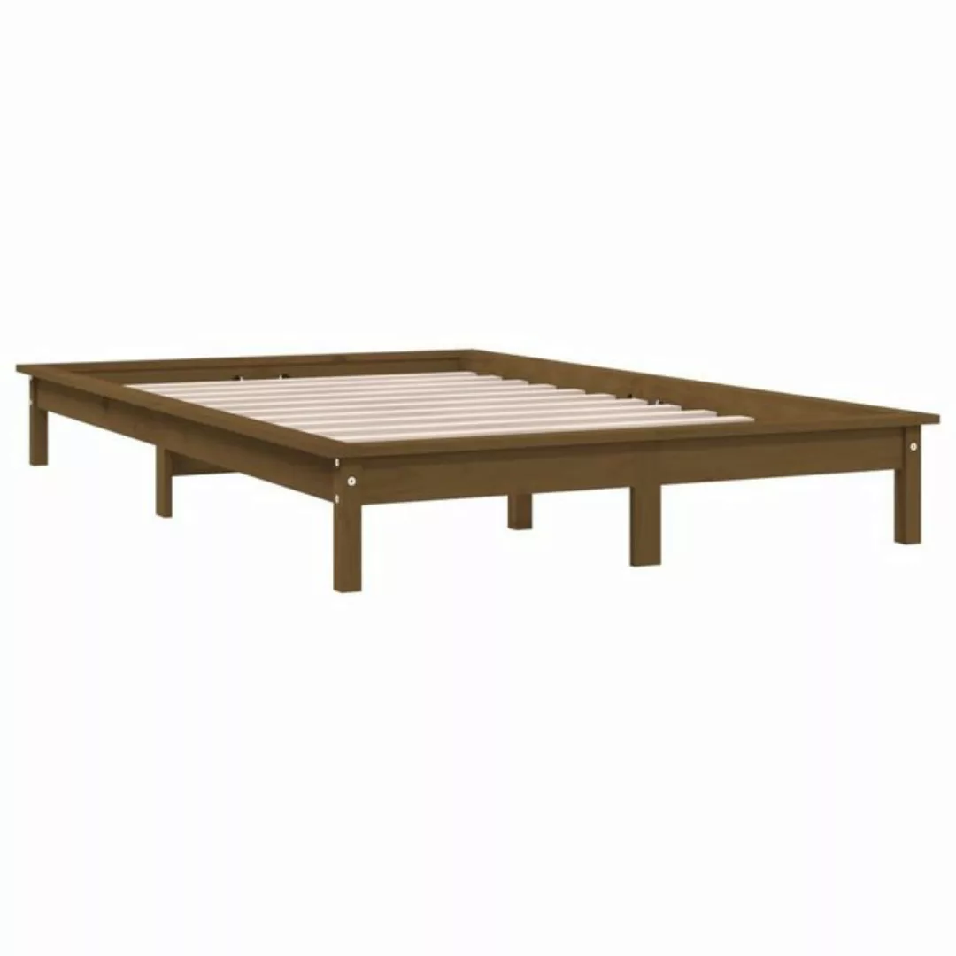 vidaXL Bettgestell Massivholzbett Honigbraun 200x200 cm Kiefer Bett Bettrah günstig online kaufen