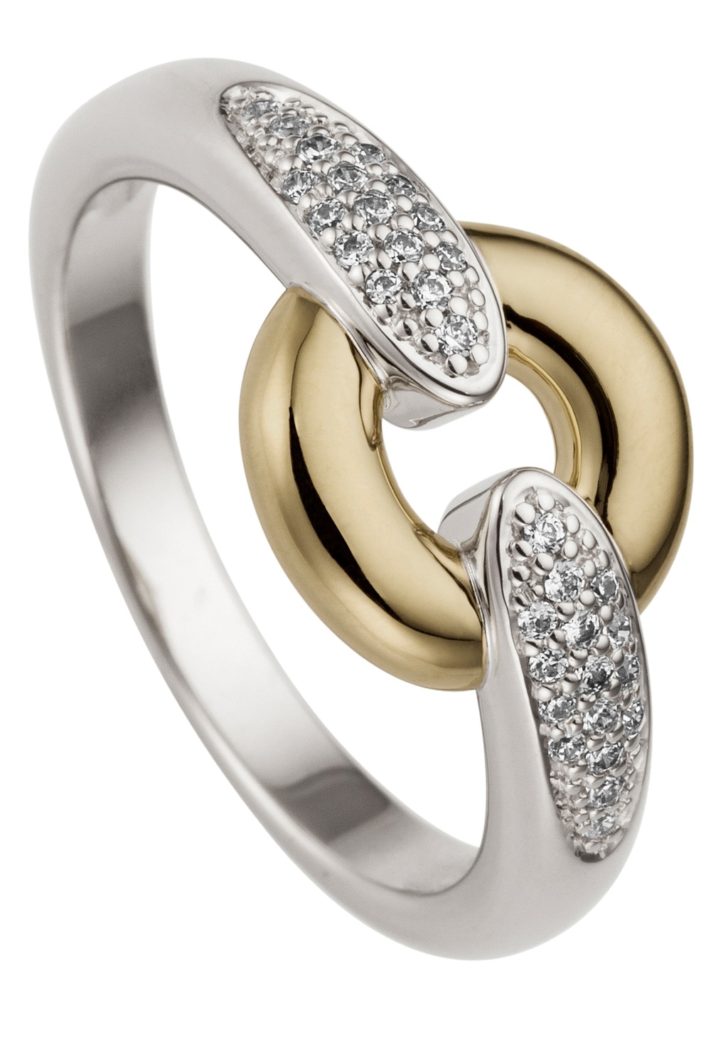 JOBO Fingerring "Ring mit 32 Diamanten", 585 Gold bicolor günstig online kaufen