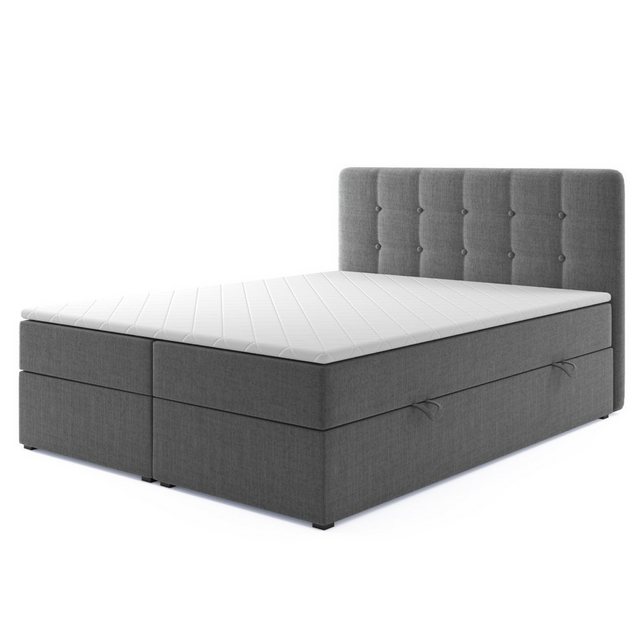 M-Punkt24 Boxspringbett Athen (180 x 200 cm, Grau oder Schwarz), inkl. Bett günstig online kaufen
