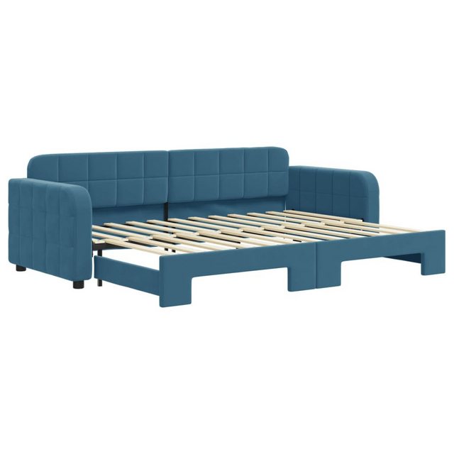 vidaXL Gästebett Gästebett Tagesbett Ausziehbar Blau 80x200 cm Samt Bett Be günstig online kaufen