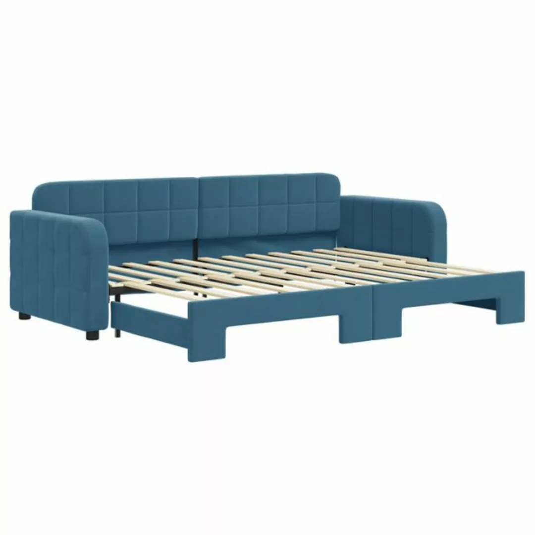 vidaXL Bett, Tagesbett Ausziehbar Blau 80x200 cm Samt günstig online kaufen