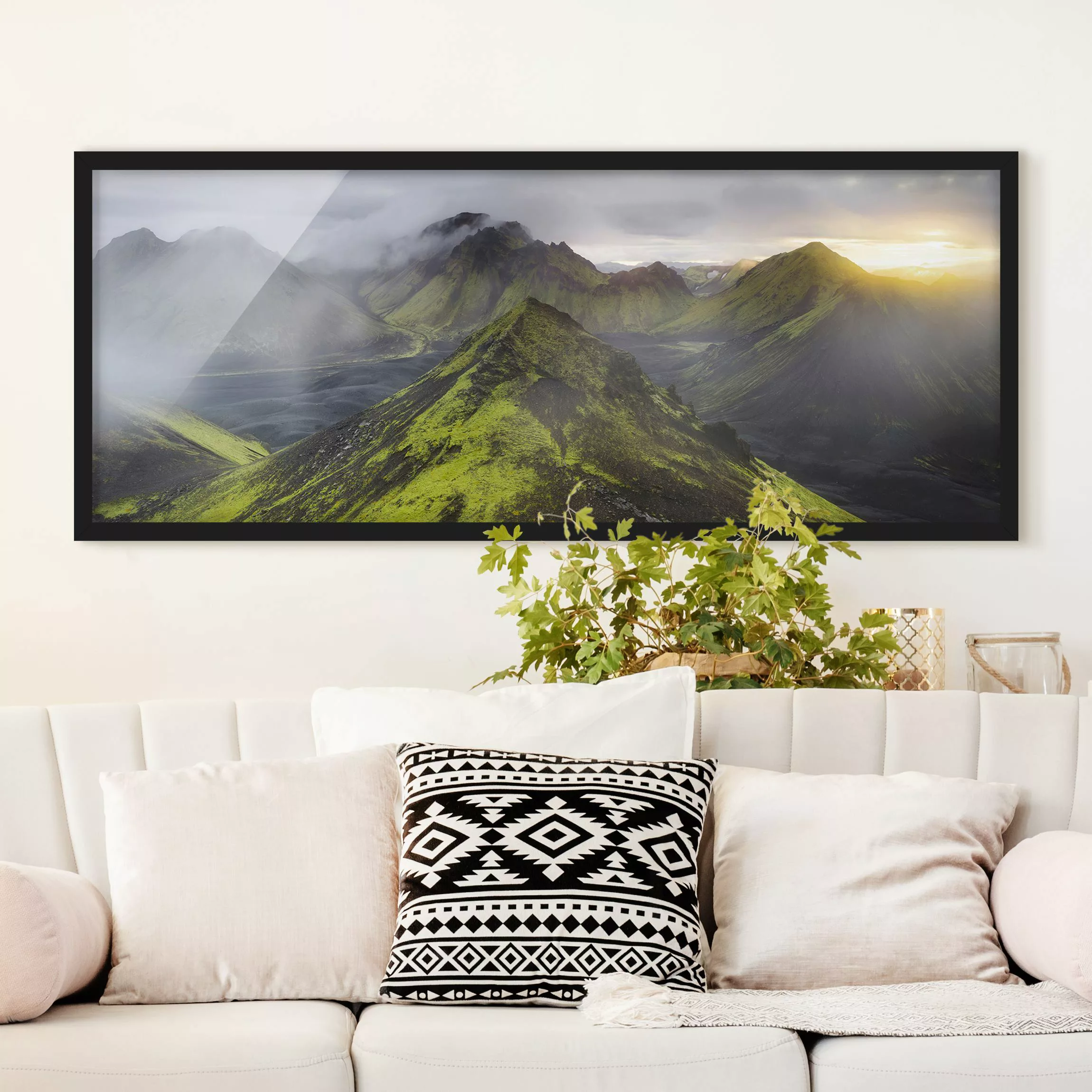 Bild mit Rahmen Natur & Landschaft - Panorama Storkonufell Island günstig online kaufen