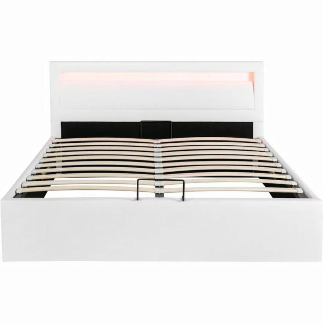 Gotagee Polsterbett Doppelbett mit LED+Lattenrost+Stauraum Kunstleder 140x2 günstig online kaufen