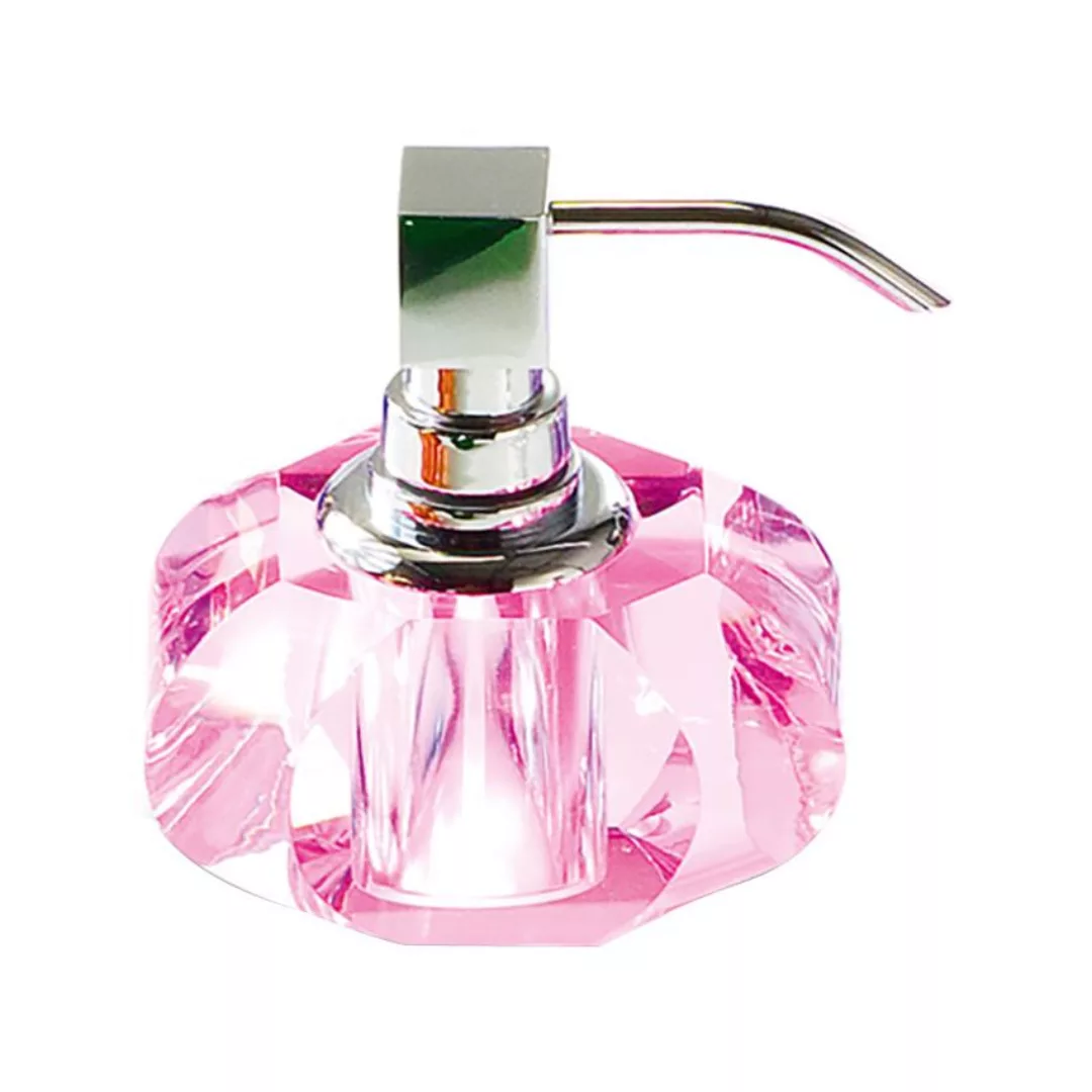 Decor Walther - Kristall KR SSP Seifenspender - pink, chrom/transparent/LxB günstig online kaufen