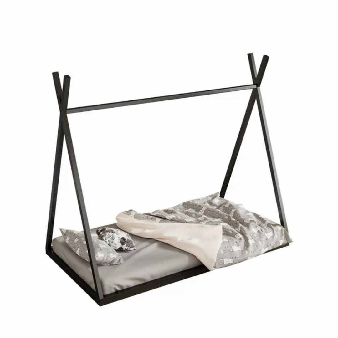 REDOM Metallbett Hausbett Kinderbett, Dreiecksform Eisenrahmenbett 90*200cm günstig online kaufen