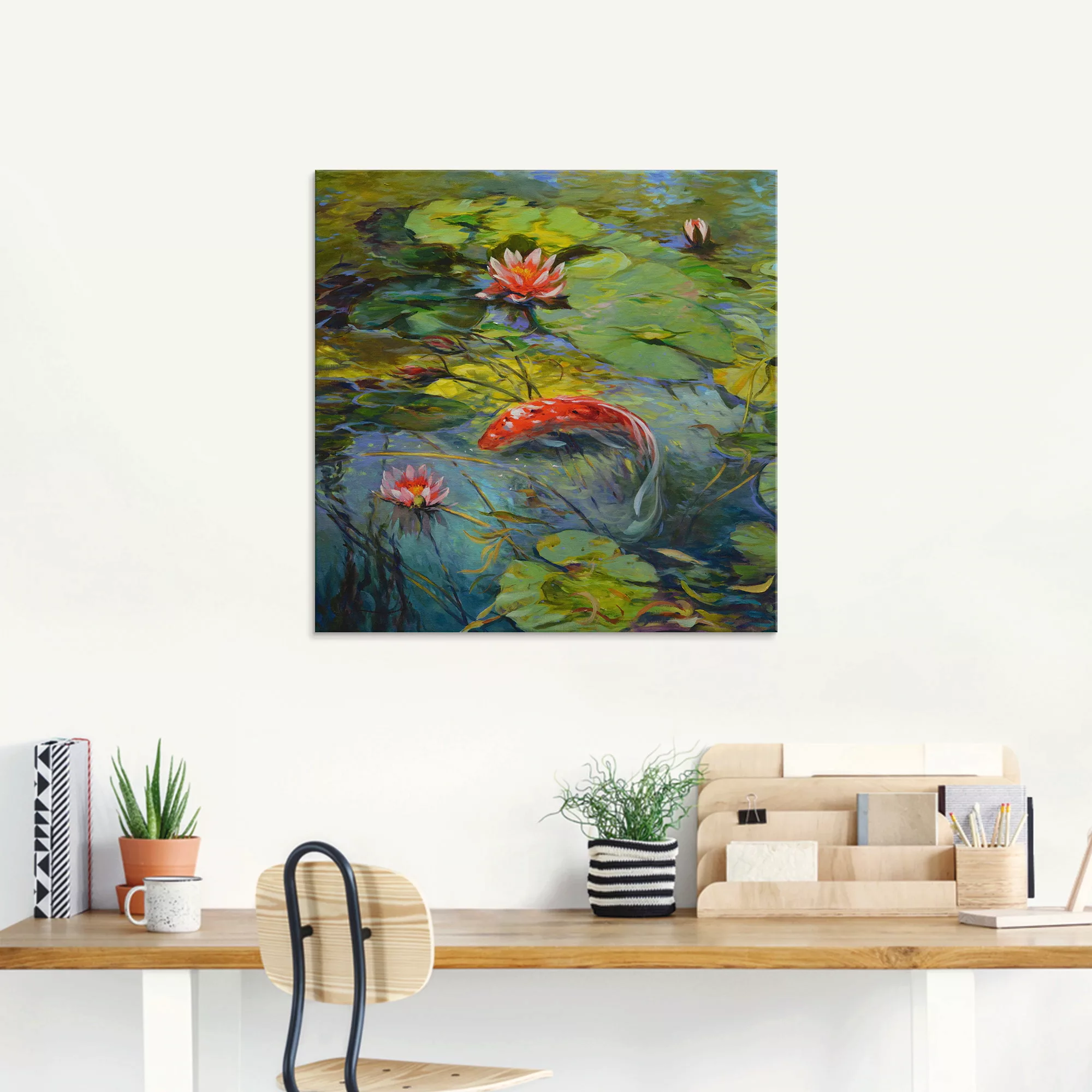 Artland Glasbild "Roter Koi", Wassertiere, (1 St.) günstig online kaufen