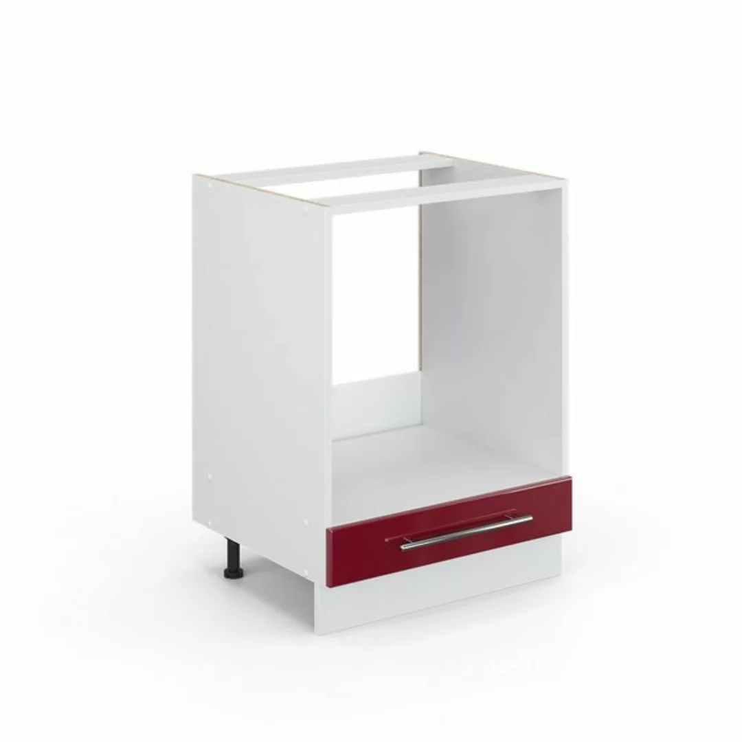 Vicco Herdumbauschrank Küchenunterschrank Fame-Line 60 cm Weiß Bordeaux Rot günstig online kaufen