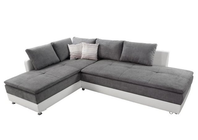 luma-home Ecksofa 15104, Dauerschläfer-Doppelbett 306x223 cm, Schwenkteil r günstig online kaufen