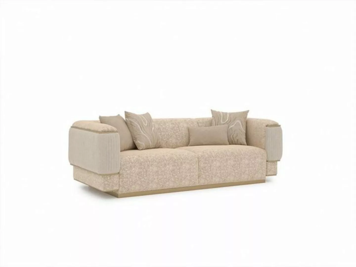 JVmoebel 3-Sitzer Dreisitzer Sofa Textil Wohnzimmer Beige Polstermöbel Luxu günstig online kaufen