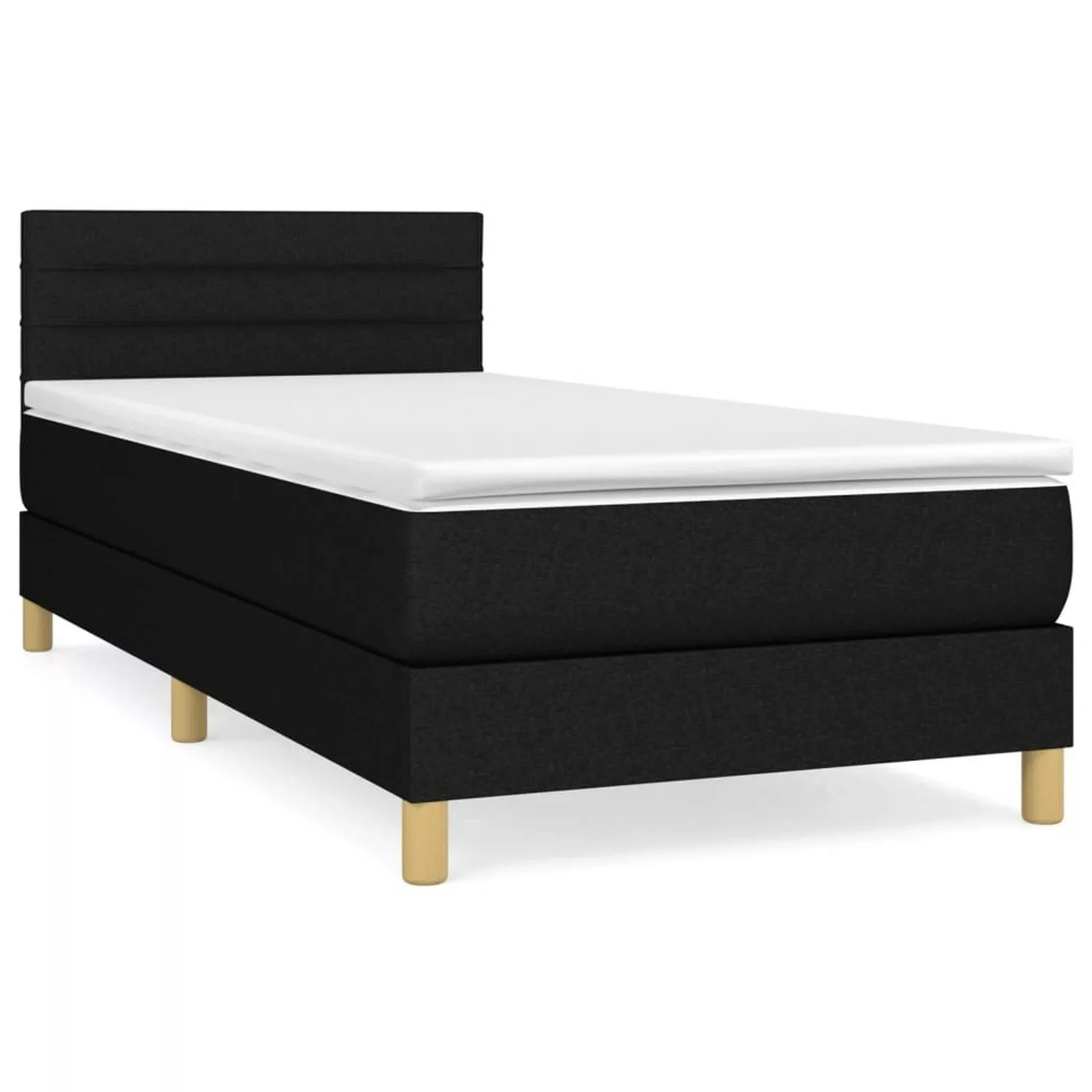 vidaXL Boxspringbett mit Matratze Schwarz 90x190 cm Stoff1467669 günstig online kaufen