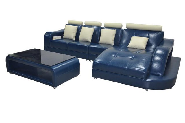 Xlmoebel Sofa Moderne L-förmige Ledersofa-Wohnlandschaft mit Eckgarnitur im günstig online kaufen