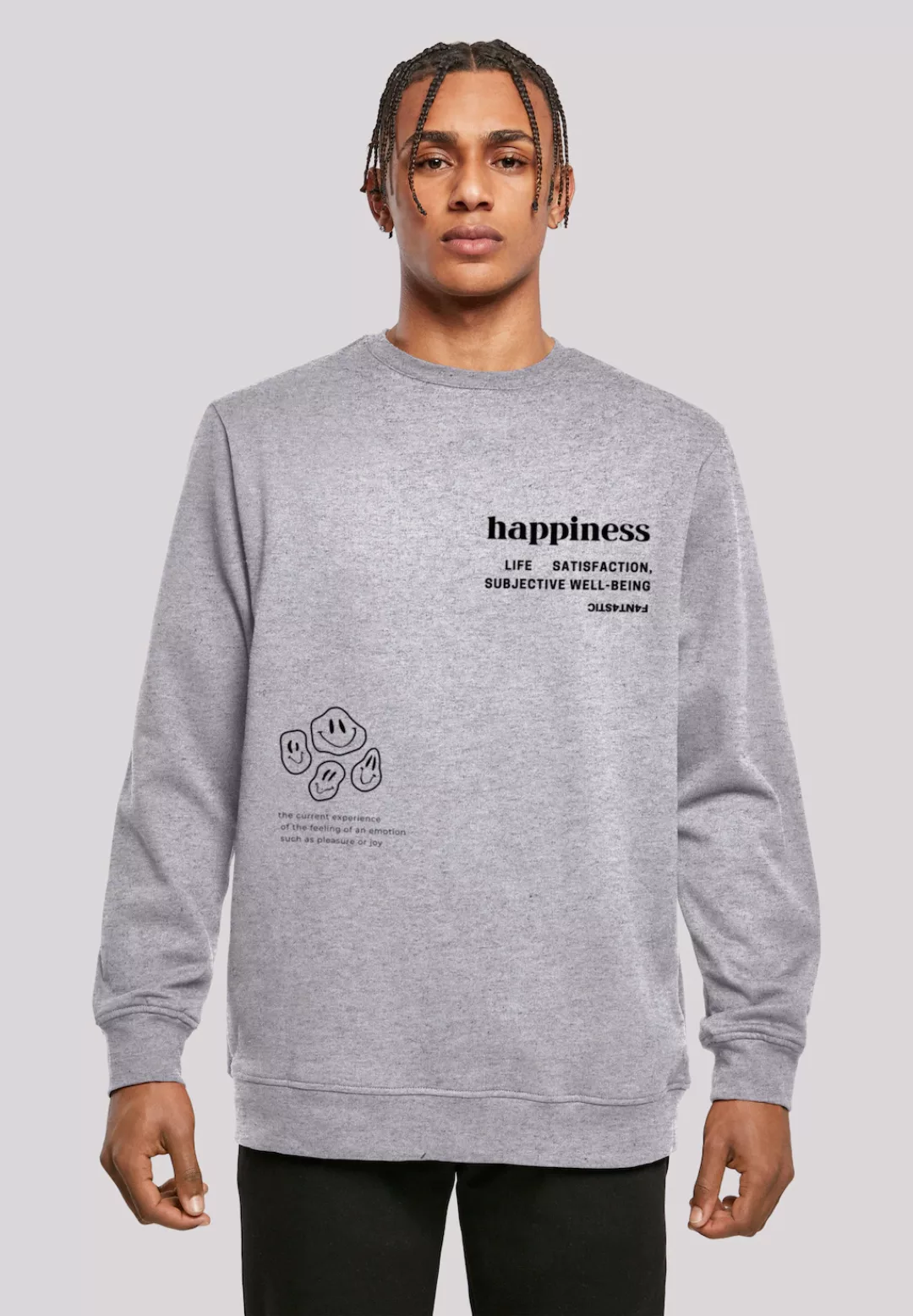 F4NT4STIC Kapuzenpullover "happiness CREWNECK", Print günstig online kaufen