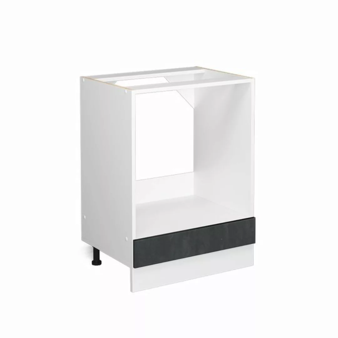 Vicco Herdumbauschrank Ofenschrank 60 cm R-Line Weiß Schwarz Beton+APL GKO günstig online kaufen