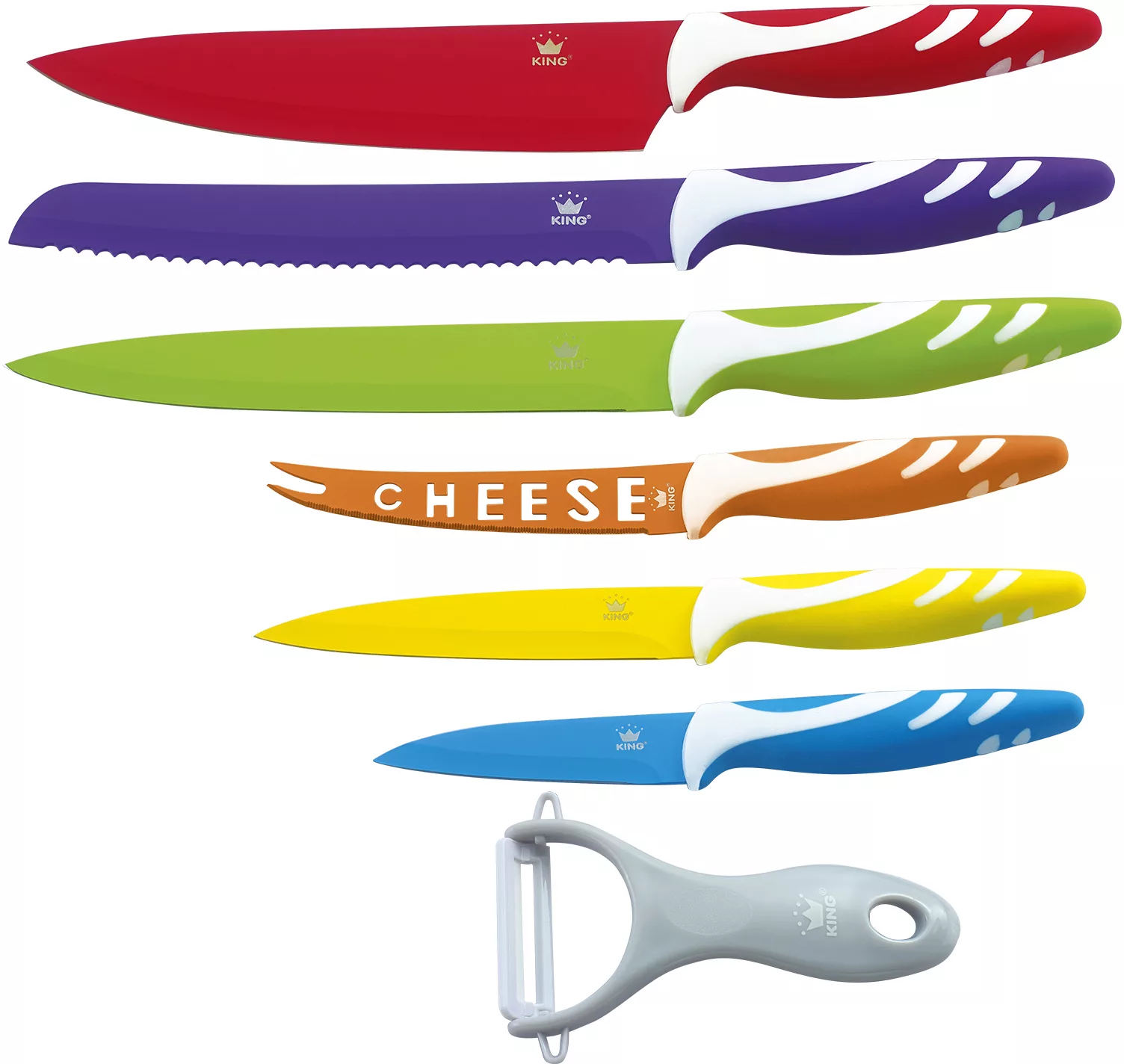 KING Messer-Set »FRUTI«, (Set, 6 tlg., mit Käsemesser-arbenfroher Farbmix), günstig online kaufen