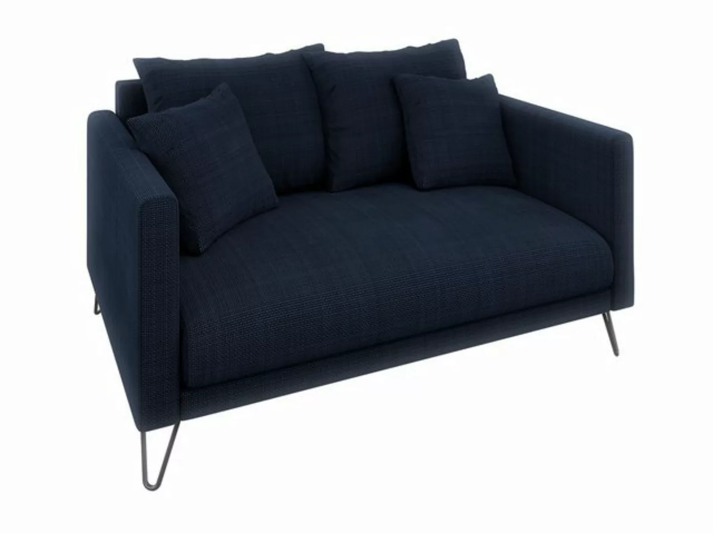 S-Style Möbel 2-Sitzer Sofa Harmony aus Chenille-Stoff mit Hohen Schwarzen günstig online kaufen