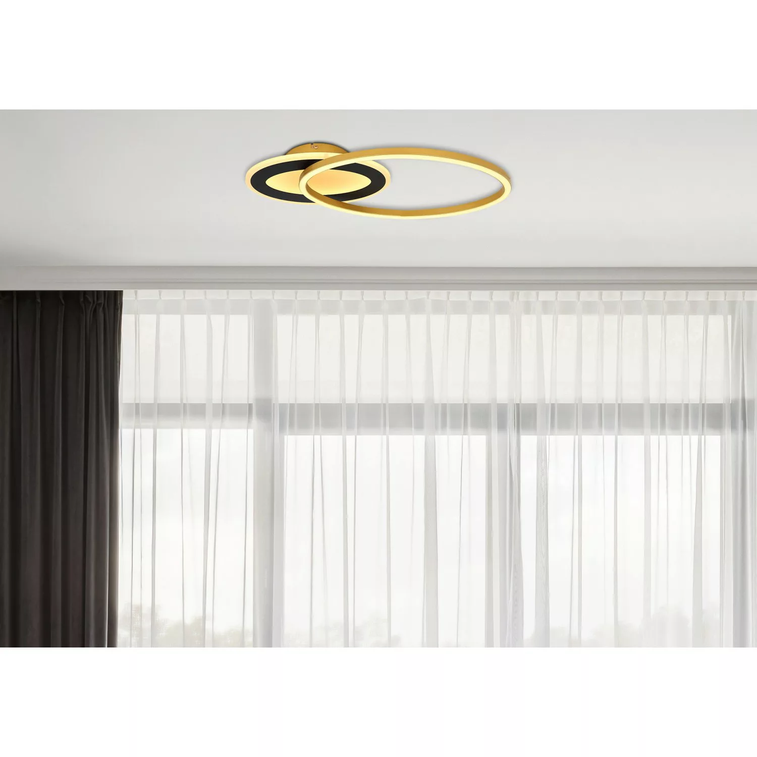 Globo LED-Deckenleuchte Silla I 1-flammig Schwarz matt 530 x 235 x 70 mm günstig online kaufen