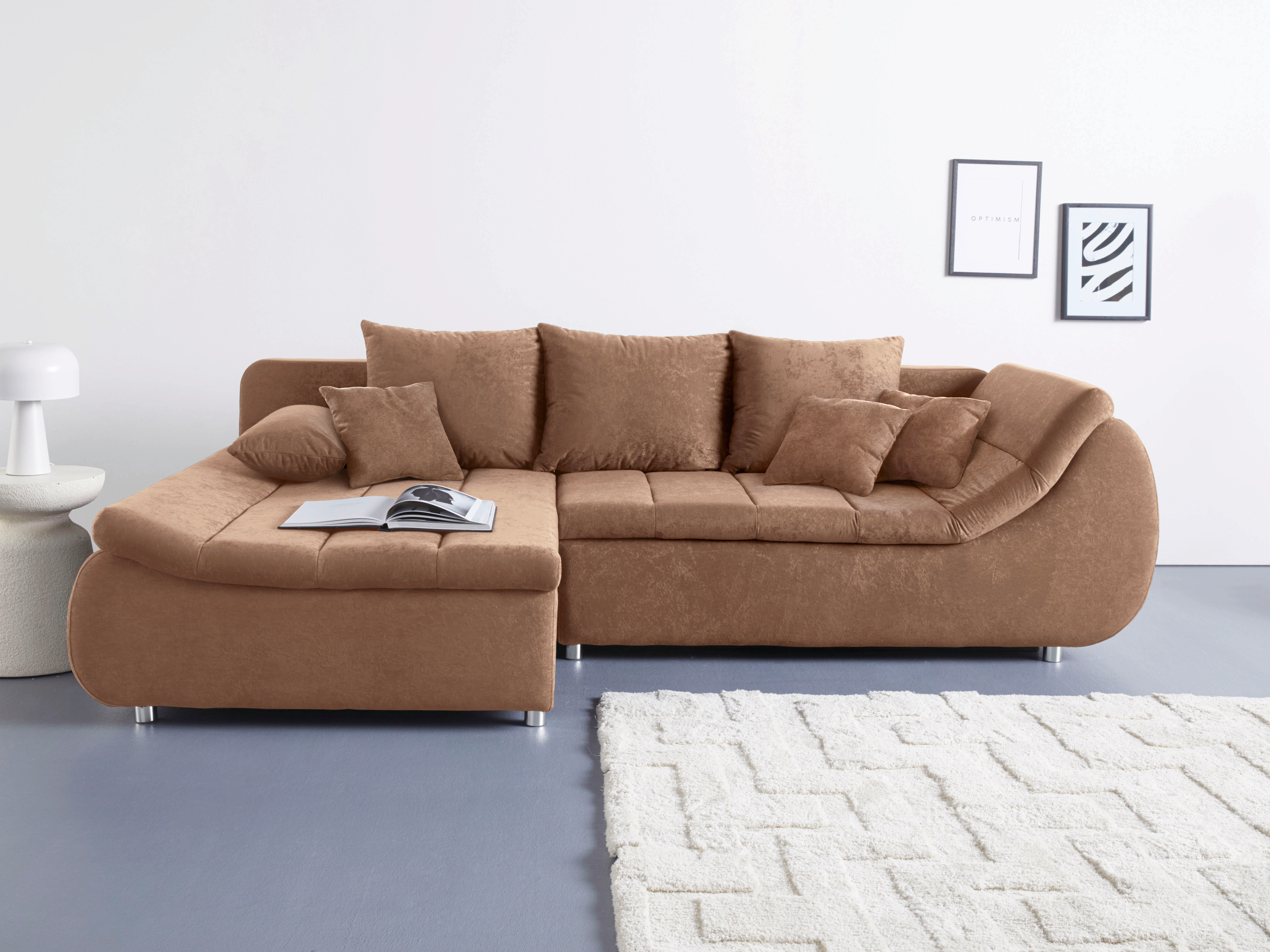 INOSIGN Ecksofa "Imola, elegant und modern, aktuelle Steppung im Sitz, bequ günstig online kaufen