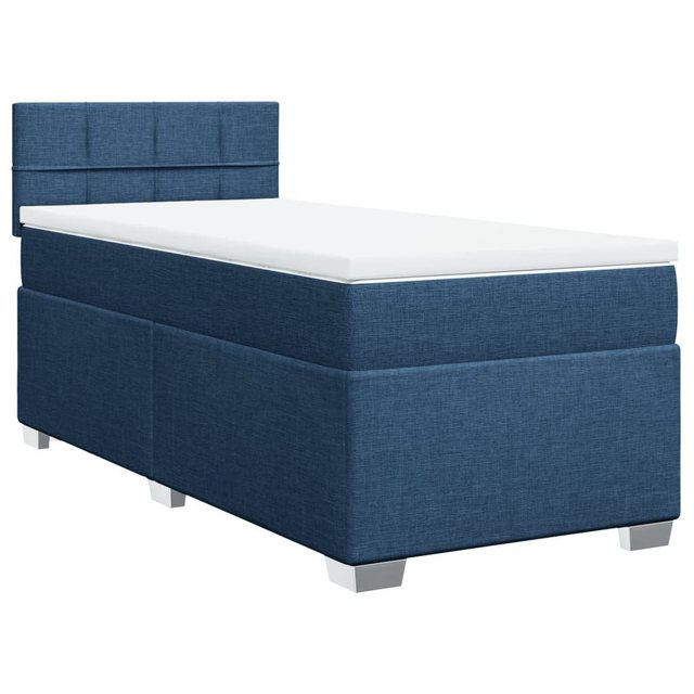 vidaXL Bett Boxspringbett mit Matratze Blau 90x200 cm Stoff günstig online kaufen