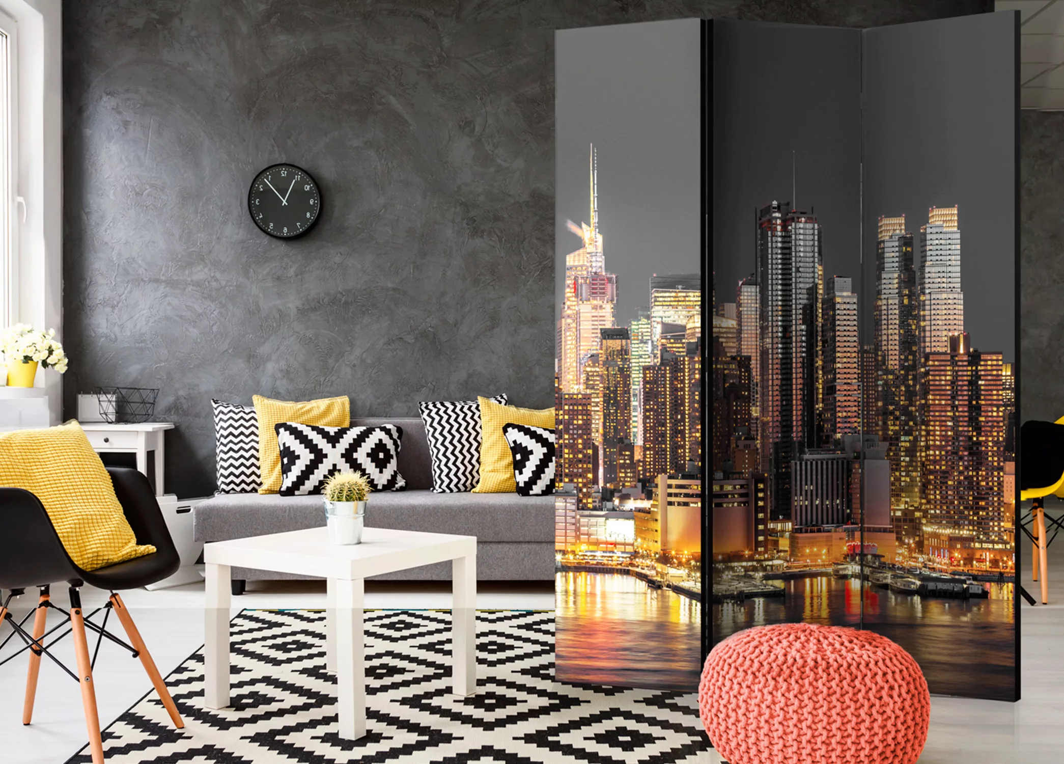 3-teiliges Paravent - New York At Twilight [room Dividers] günstig online kaufen