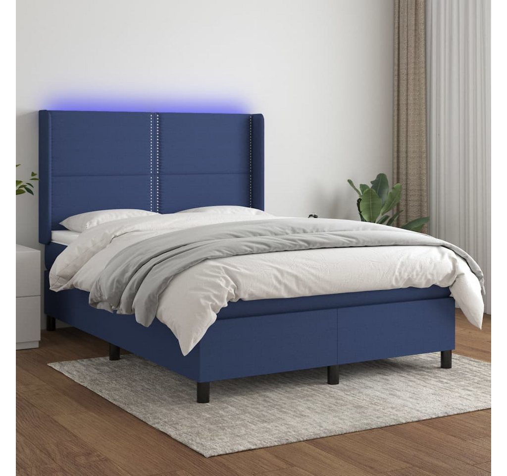 vidaXL Boxspringbett Boxspringbett mit Matratze und LED Stoff (140 x 200 cm günstig online kaufen