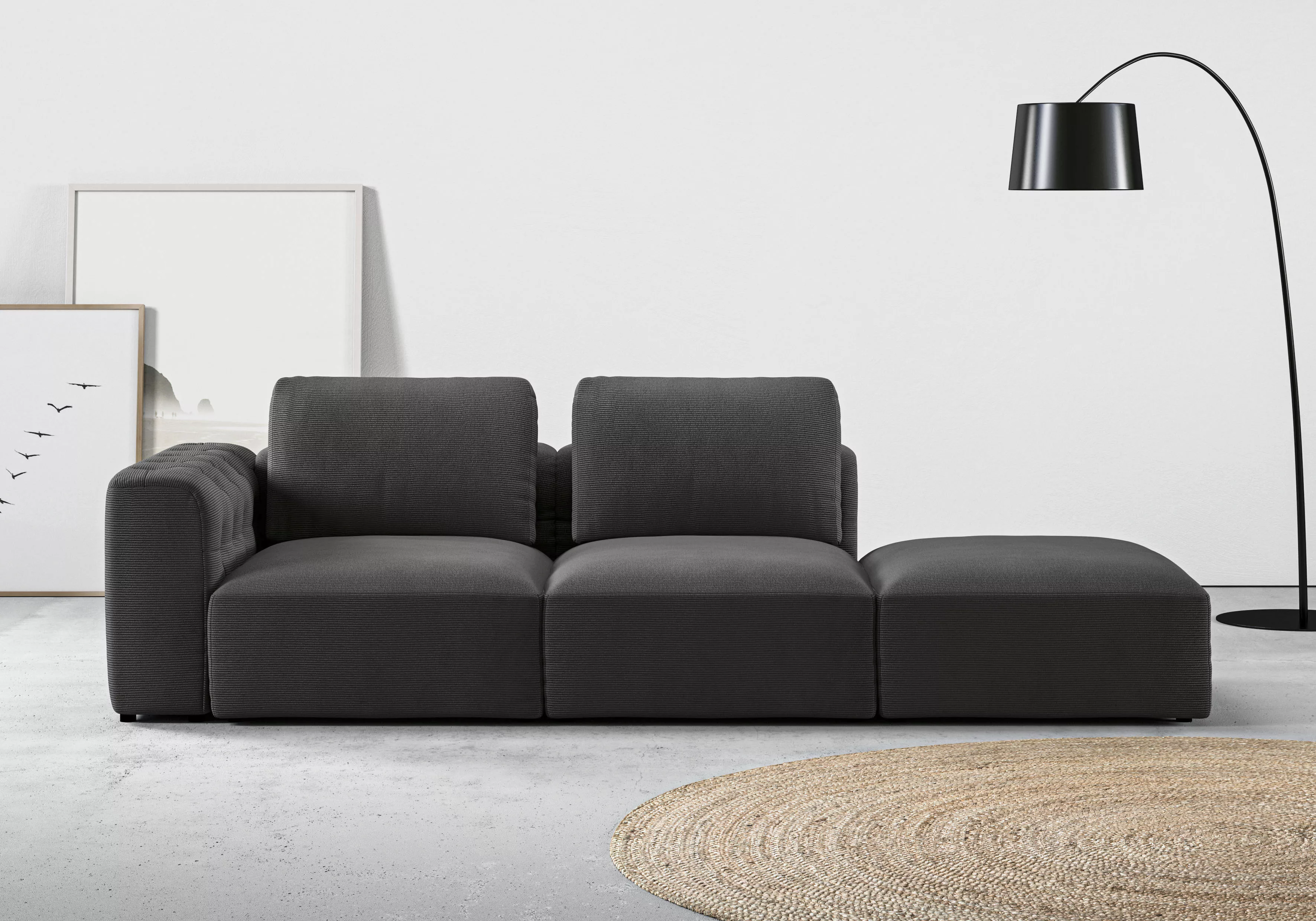 RAUM.ID Chaiselongue Cushid, Modul-Sofa, bestehend aus 2-Sitzer und Hocker günstig online kaufen