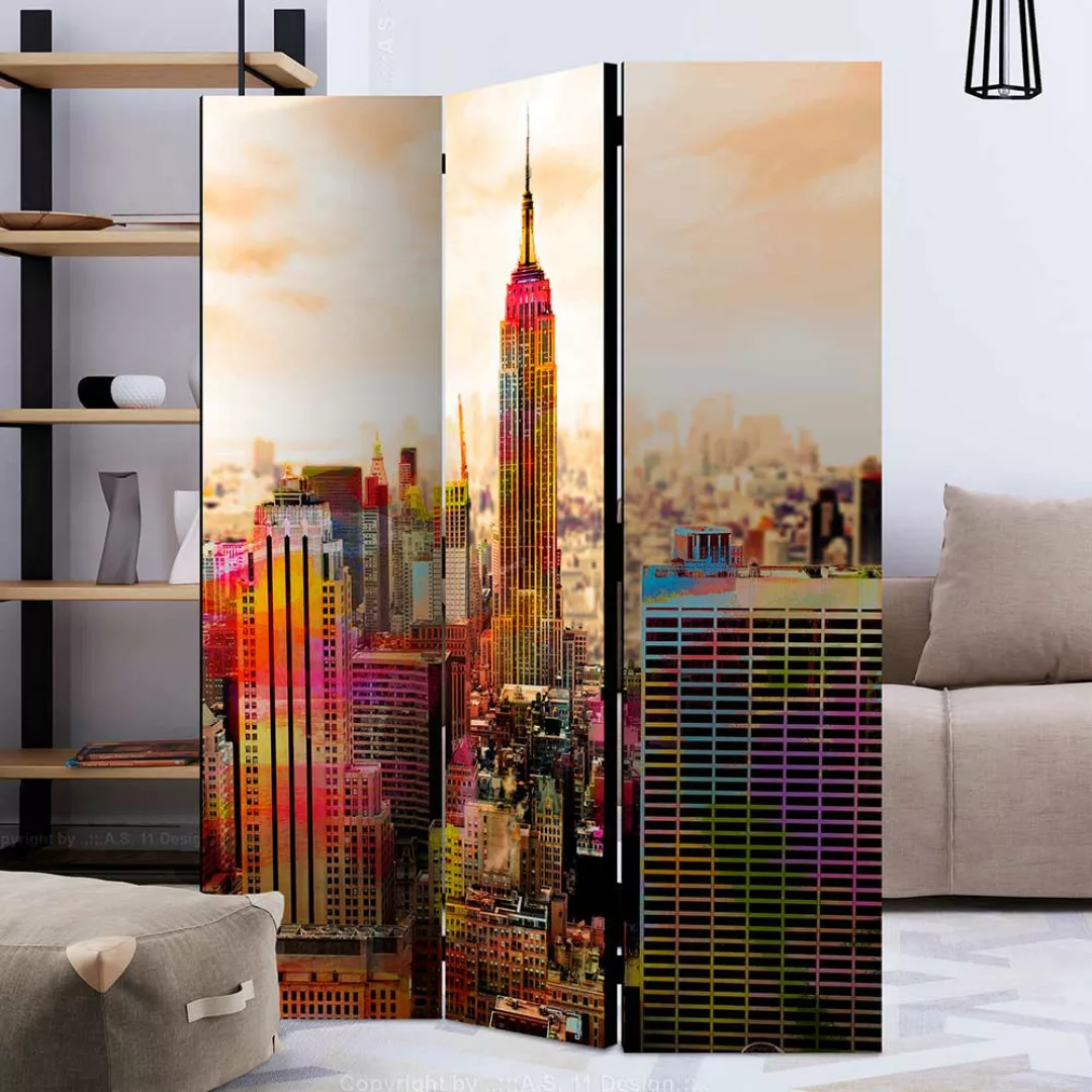 Bunter Paravent mit NYC Motiv 135 oder 225 cm breit günstig online kaufen
