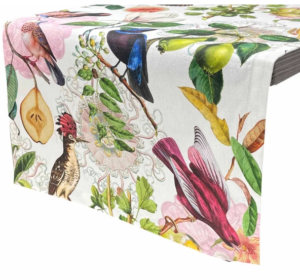 Tischläufer Fruity Birds 40 × 140 cm günstig online kaufen