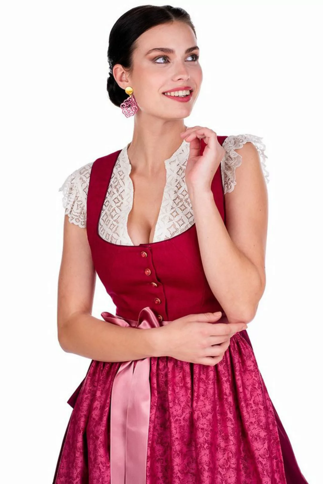 Alpenfee Tracht Dirndl Midi Dirndl 2tlg. - COSMA - pink günstig online kaufen